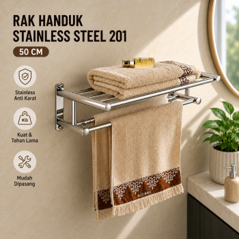 EEND Rak Kamar Mandi Shelf Towel Rack Single Layer Stainless Steel 201 - E-201