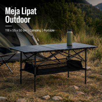 TaffSPORT Meja Lipat Outdoor Piknik Camping Portable Table 118x55x50cm - TX120