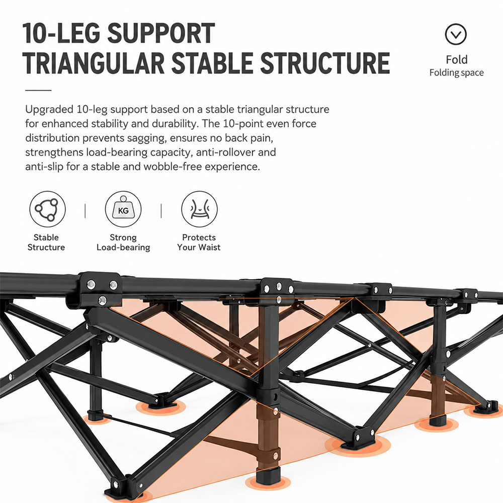 REDCAMP Ranjang Lipat Kursi Malas Velved Portable Folding Escort Bed - NG10 Gambar produk REDCAMP Ranjang Lipat Kursi Malas Velved Portable Folding Escort Bed - NG10 - 6