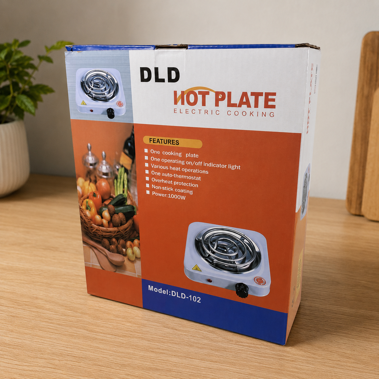 TaffHOME Kompor Listrik 1 Tungku Single Burner Coil Hot Plate 1000W - C1-1000-10 Gambar produk TaffHOME Kompor Listrik 1 Tungku Single Burner Coil Hot Plate 1000W - C1-1000-10 - Kemasan