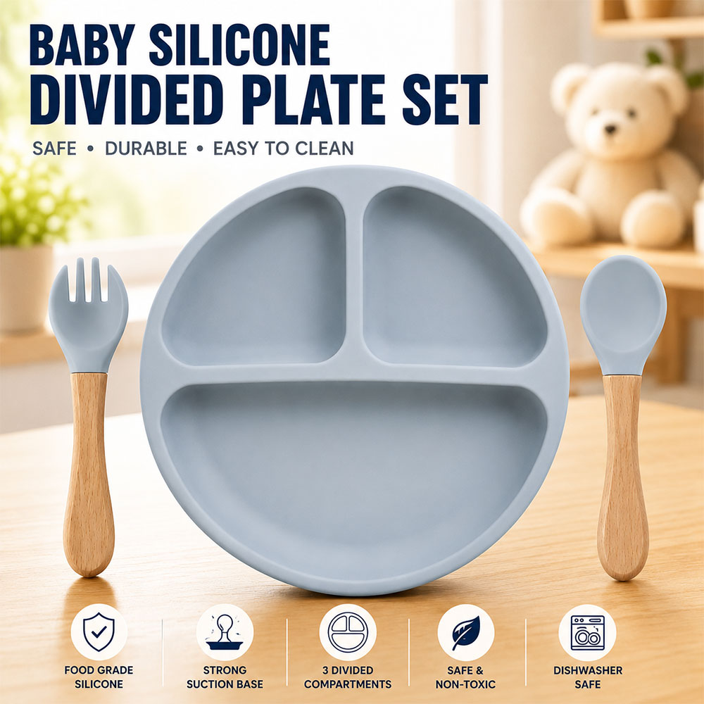 We Piring Silikon Bayi Anti Slip Alat Makan Silikon Baby Plate Suction - SGEE15 Gambar produk We Piring Silikon Bayi Anti Slip Alat Makan Silikon Baby Plate Suction - SGEE15 - Utama