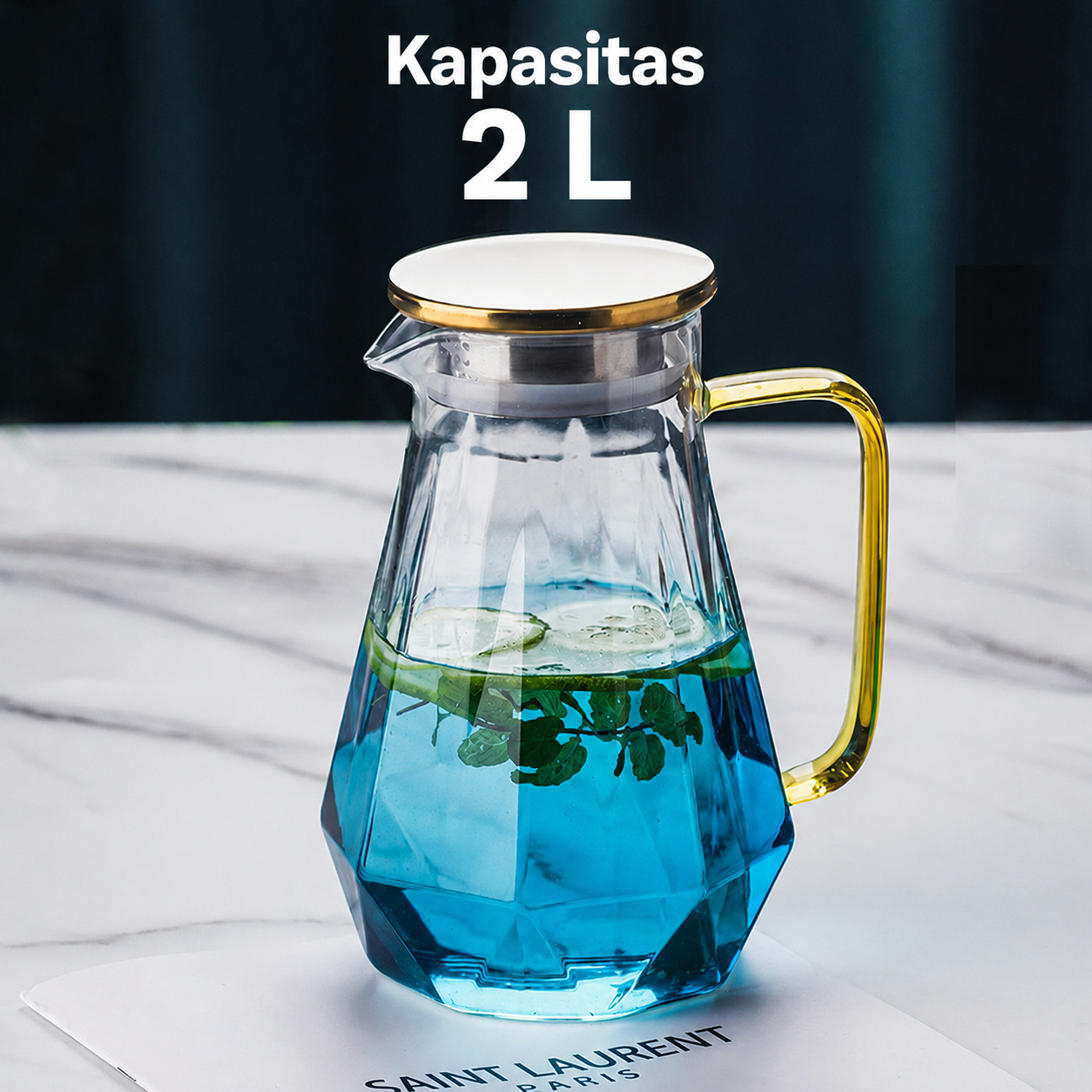 BORREY Teko Pitcher Kaca Borosilicate Tahan Panas Api Water Jug 2L - BRO-047 Gambar produk BORREY Teko Pitcher Kaca Borosilicate Tahan Panas Api Water Jug 2L - BRO-047 - Utama