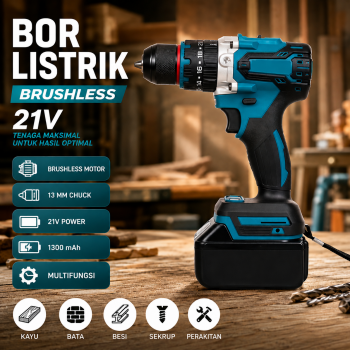 REALIM Bor Listrik Cordless Electric Screwdriver 1300mAh Battery 21V - KR550