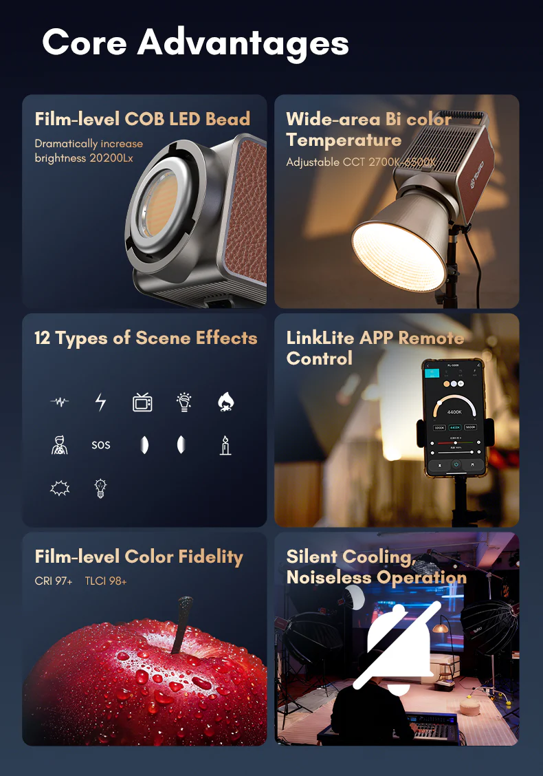 Tolifo Lampu Palm LED Video Light Bi-Color Bowens 2700-6500K 550W - PL-550B Gambar produk Tolifo Lampu Palm LED Video Light Bi-Color Bowens 2700-6500K 550W - PL-550B - 4
