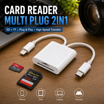 Poru Card Reader Multi Plug 2in1 USB MicroSD TF Card - INU183