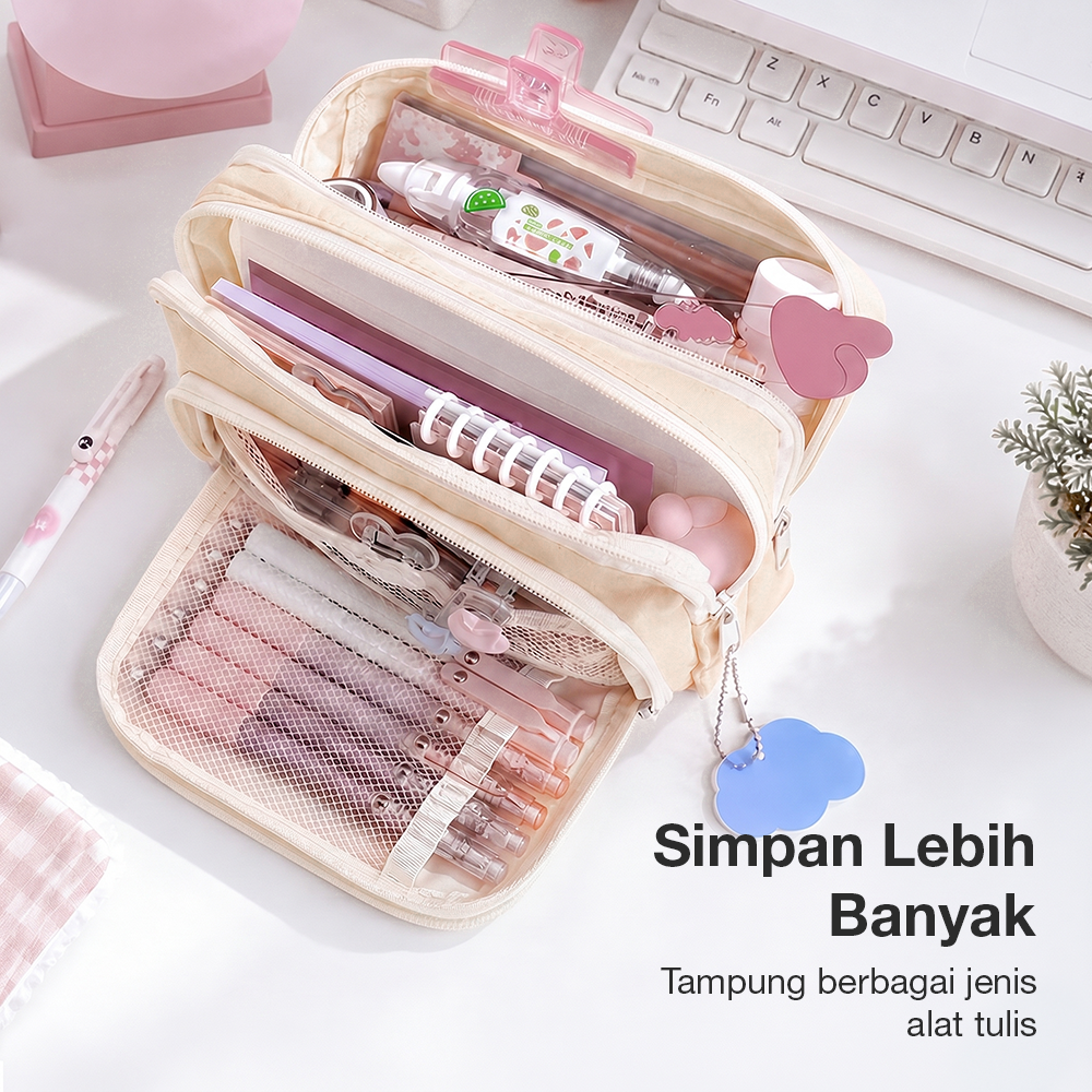 Botang Wenhua Tempat Pensil Multi Layer Case Compact Pouch Stationary - MG-1354 Gambar produk Botang Wenhua Tempat Pensil Multi Layer Case Compact Pouch Stationary - MG-1354 - 2