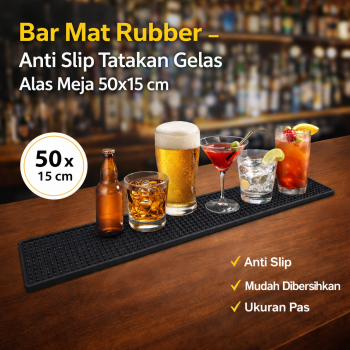One Two Cups Bar Mat Rubber Anti Slip Tatakan Gelas Alas Meja - TY3