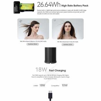 Gambar produk NITECORE Kipas Angin Portable CineWind Photography Fan 98000RPM 18W - CW20 - 8