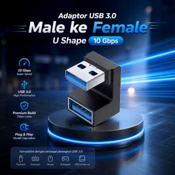 Gambar produk GETA Adaptor USB 3.0 Type A Male ke A Female U Shape 10 Gbps - G-01