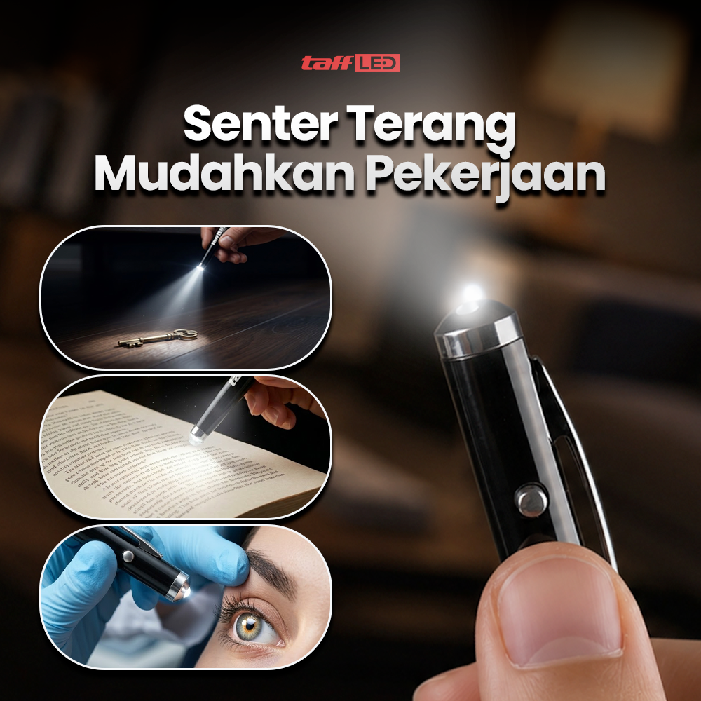 TaffLED Pulpen 4in1 Senter Laser Pointer Pen dan Stylus Tinta Hitam - T0054 Gambar produk TaffLED Pulpen 4in1 Senter Laser Pointer Pen dan Stylus Tinta Hitam - T0054 - 4