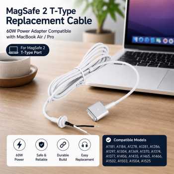 Gambar produk TOBO Kabel Chager Magsafe 2 T-Type Replacement Cable Macbook Air/Pro 60W - AO30