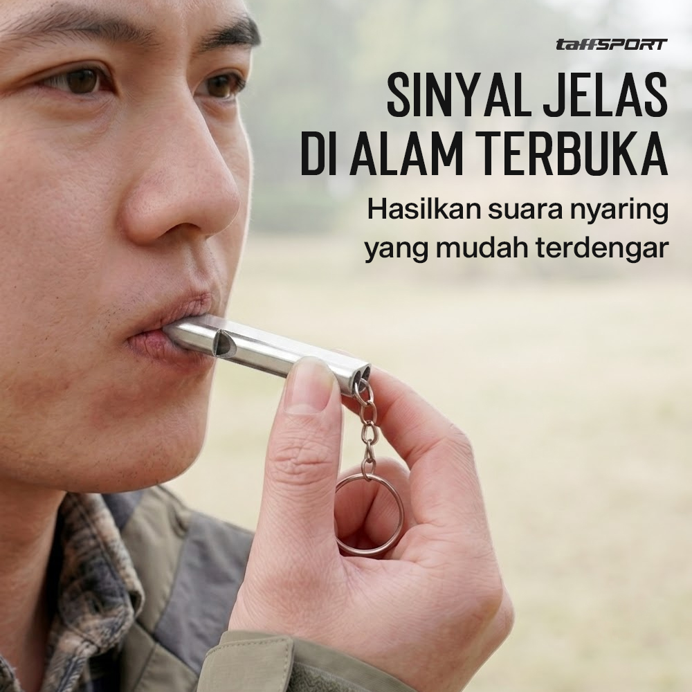 TaffSPORT Gantungan Kunci Peluit Aluminium Outdoor Whistle - Z648 Gambar produk TaffSPORT Gantungan Kunci Peluit Aluminium Outdoor Whistle - Z648 - 1