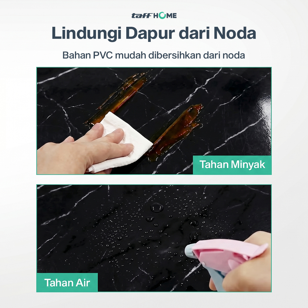 TaffHOME Sticker Wallpaper Meja Dinding Dapur Anti Minyak 200x60cm - WG60B Gambar produk TaffHOME Sticker Wallpaper Meja Dinding Dapur Anti Minyak 200x60cm - WG60B - 1