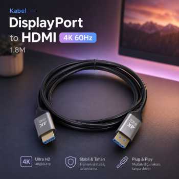 PC Kabel Display Port to HDMI 4K 3840x2160 60Hz 1.8M - DP17