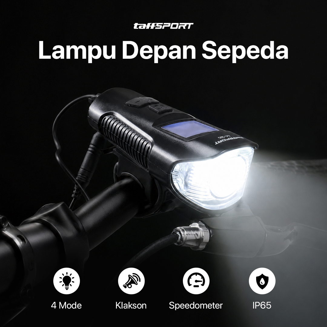 TaffSPORT Lampu Depan Sepeda LED Klakson Speedometer 1000 Lumens - XA-585 Gambar produk TaffSPORT Lampu Depan Sepeda LED Klakson Speedometer 1000 Lumens - XA-585 - Utama