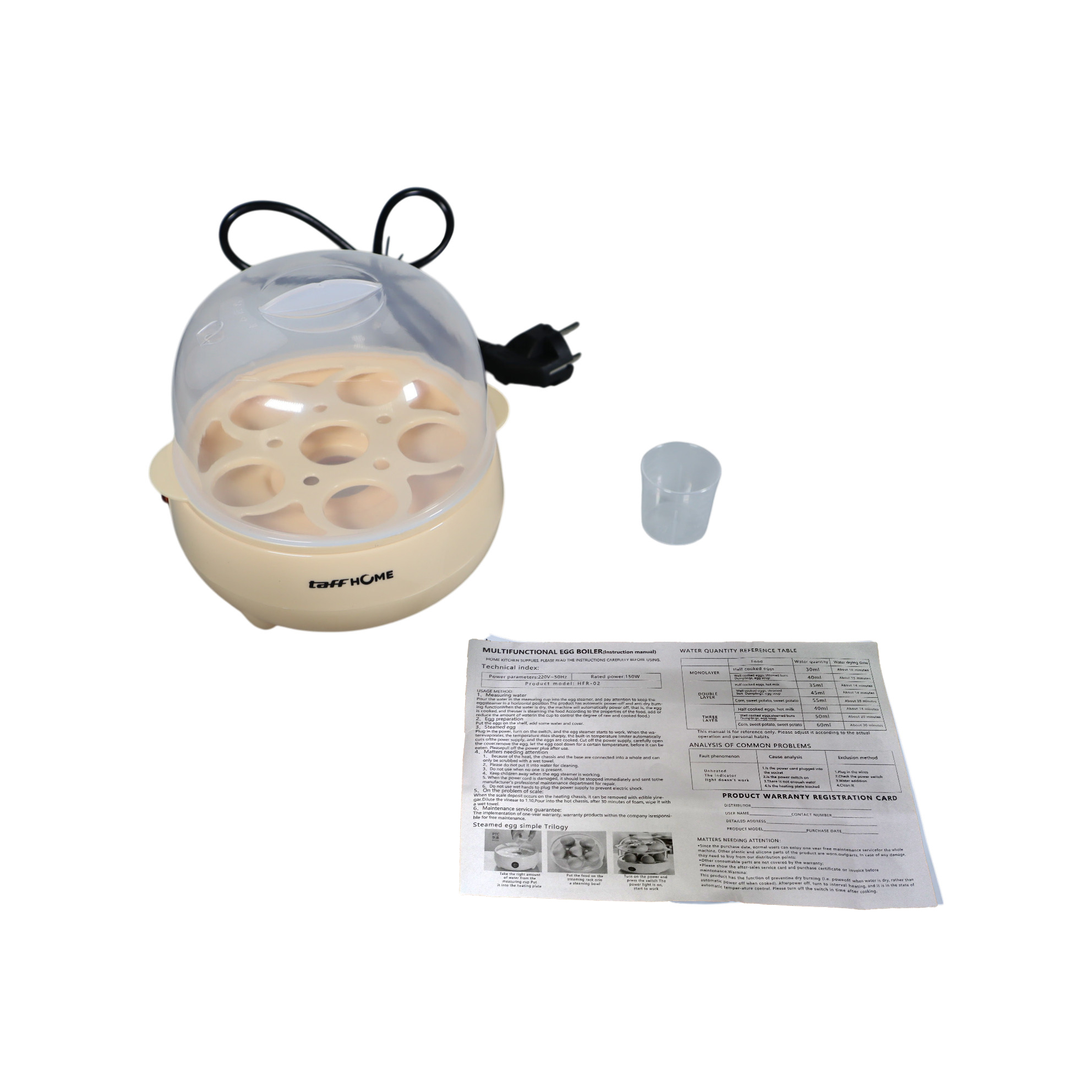 TaffHOME Alat Rebus Telur 6 Butir Egg Steamer Boiler Single Layer - HFR-02 Gambar produk TaffHOME Alat Rebus Telur 6 Butir Egg Steamer Boiler Single Layer - HFR-02 - 5