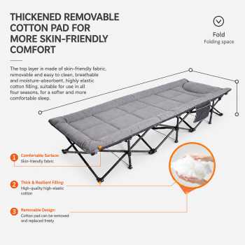 Gambar produk REDCAMP Ranjang Lipat Kursi Malas Velved Portable Folding Escort Bed - NG10 - 5
