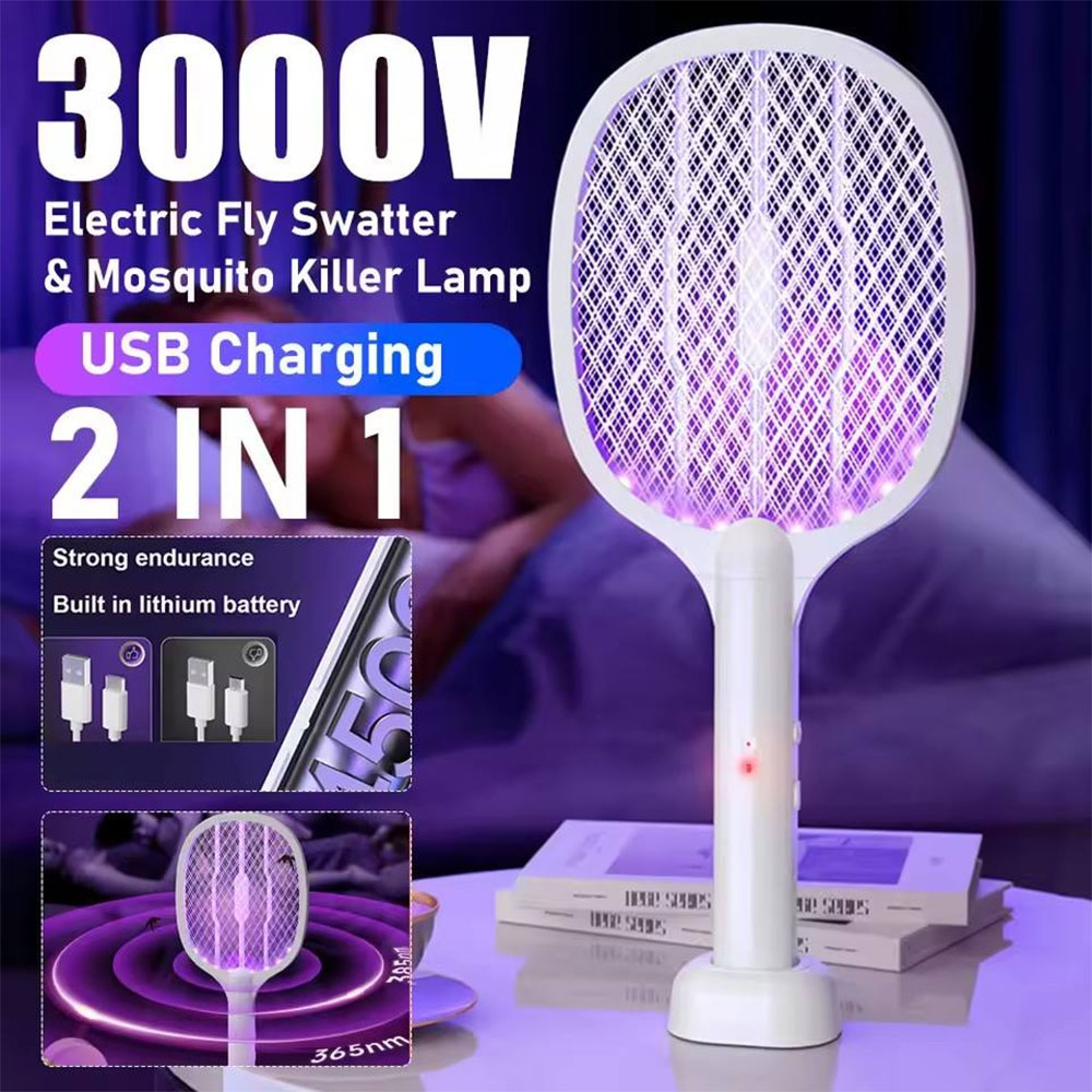 Waliz Raket Nyamuk Elektrik 2in1 Mosquito Killer 350mA 3000V - na-672 Gambar produk Waliz Raket Nyamuk Elektrik 2in1 Mosquito Killer 350mA 3000V - na-672 - Utama