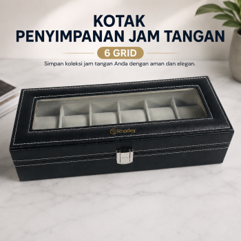 Rhodey Kotak Penyimpanan Jam Tangan Storage Organizer Watch Box 6 Grid - NIE6