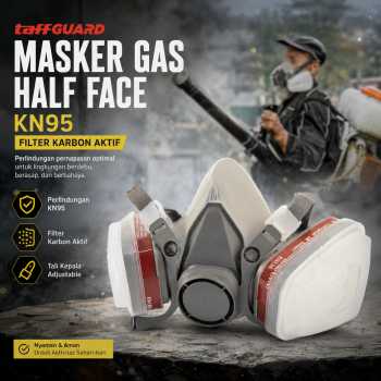 Gambar produk TaffGUARD Masker Gas Half Face Respirator Filter Karbon Aktif KN95 - 6200