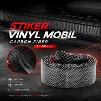 KARLOR Lis Vinyl Mobil Carbon Fiber Rubber Strip Bumper Guard 5x300cm - TAA749