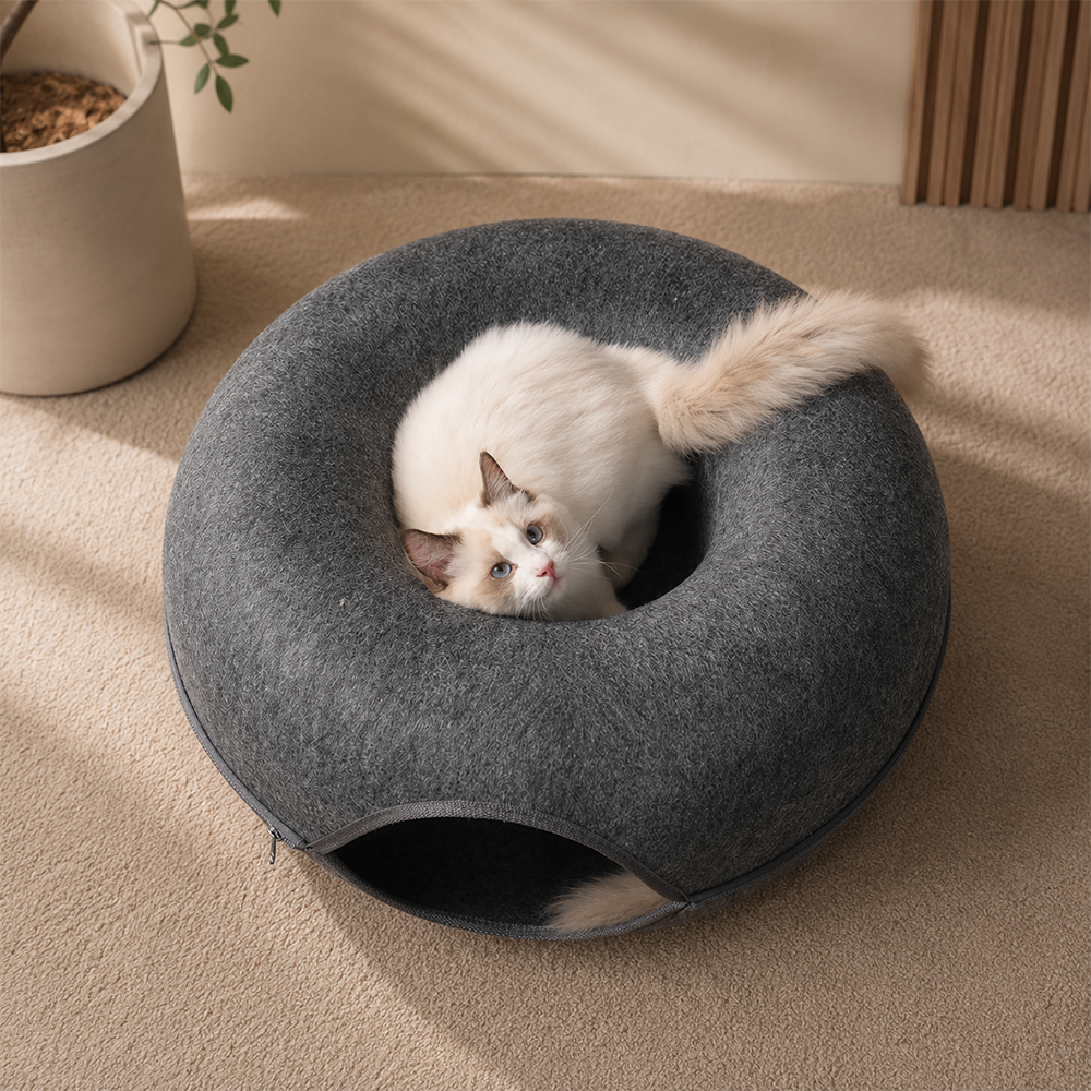 Quety Tempat Tidur Kucing Mainan Terowongan Cat Donut Tunnel Bed - Q60 Gambar produk Quety Tempat Tidur Kucing Mainan Terowongan Cat Donut Tunnel Bed - Q60 - 7