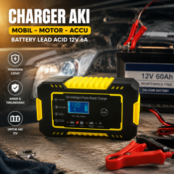 RJTianye Charger Aki Mobil Motor Accu Battery Lead Acid 12V 6A - RJ-C120501A