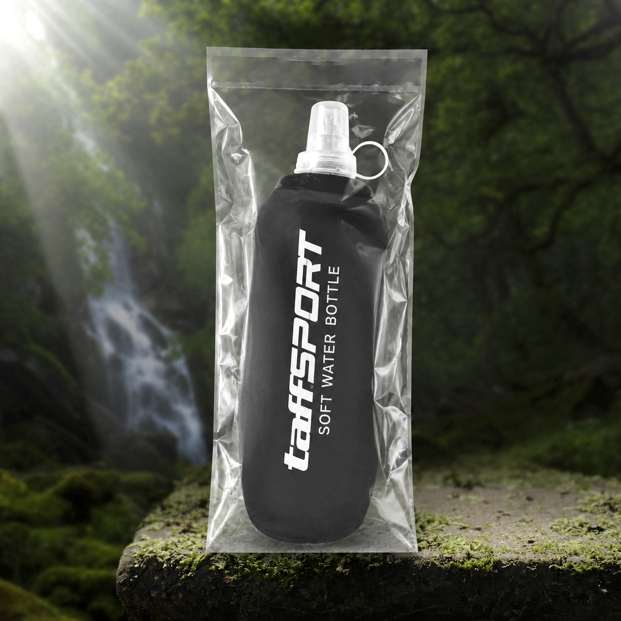 TaffSPORT Botol Minum Lipat Soft Flask Foldable Water Bottle TPU 500ml - TF-50 Gambar produk TaffSPORT Botol Minum Lipat Soft Flask Foldable Water Bottle TPU 500ml - TF-50 - Kemasan