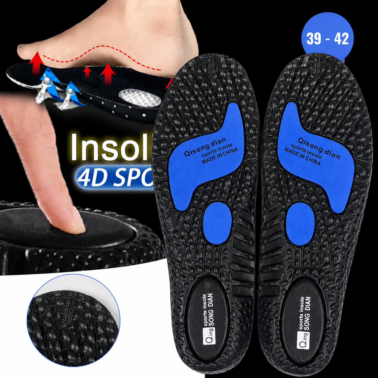 Qisong Dian Insole Sepatu Alas Kaki Orthopedic Shock Absorption 39-42 - XSXD01 Gambar produk Qisong Dian Insole Sepatu Alas Kaki Orthopedic Shock Absorption 39-42 - XSXD01 - Utama