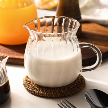 YWDL Teko Teh Pitcher Kaca Borosilikat Tahan Panas Kopi Milk Jug 370ml - YD1