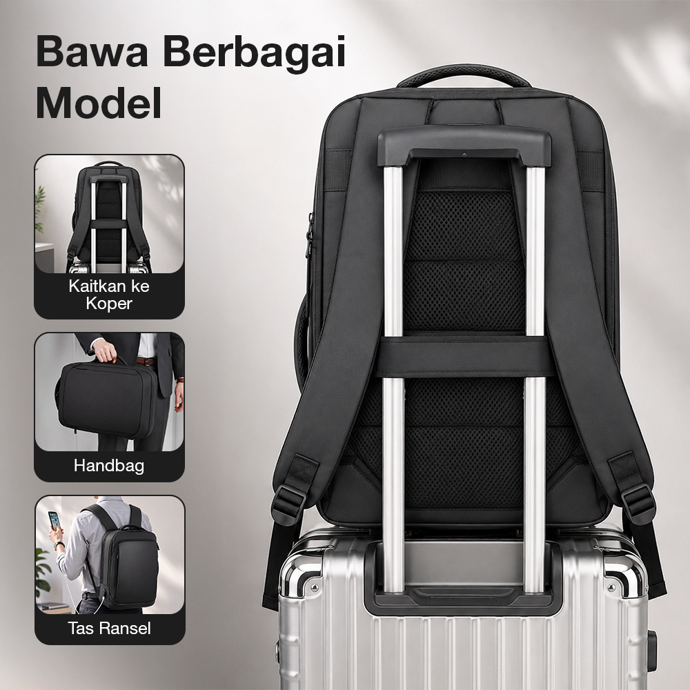 VORMOR Tas Ransel Laptop Backpack USB Charging - KC01 Gambar produk VORMOR Tas Ransel Laptop Backpack USB Charging - KC01 - 3