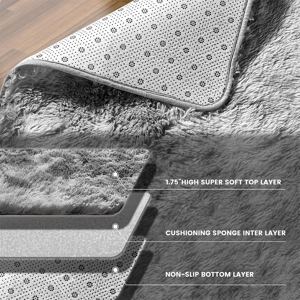 TaffHOME Karpet Matras Bulu PVC Non-Slip Living Room Soft Tie Die 120x160cm - DE2020 Gambar produk TaffHOME Karpet Matras Bulu PVC Non-Slip Living Room Soft Tie Die 120x160cm - DE2020 - 3