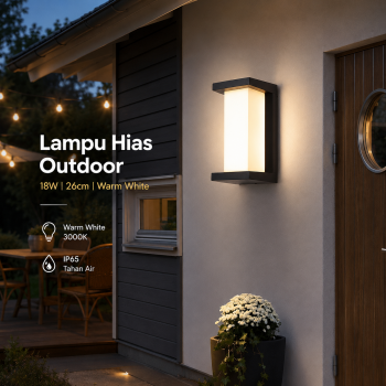 GAVT Lampu Dinding Hias Outdoor Wall Light 18W 26cm Warm White Model H - OWL05H