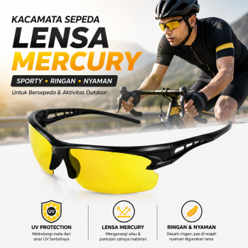 Gambar produk OULAIOU HAOGHIMENG Kacamata Sepeda Lensa Mercury Cycling Outdoor Sport - 3015