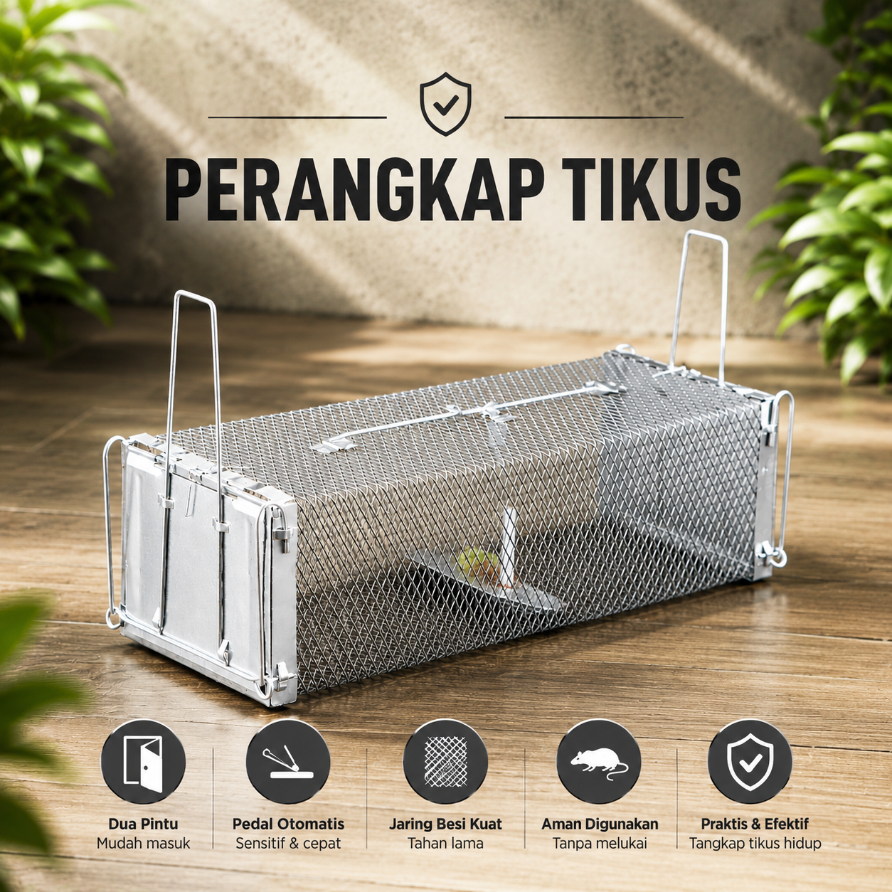 OTTON Jebakan Perangkap Tikus Kandang Besi Automatic Mousetrap - B-20 Gambar produk OTTON Jebakan Perangkap Tikus Kandang Besi Automatic Mousetrap - B-20 - Utama