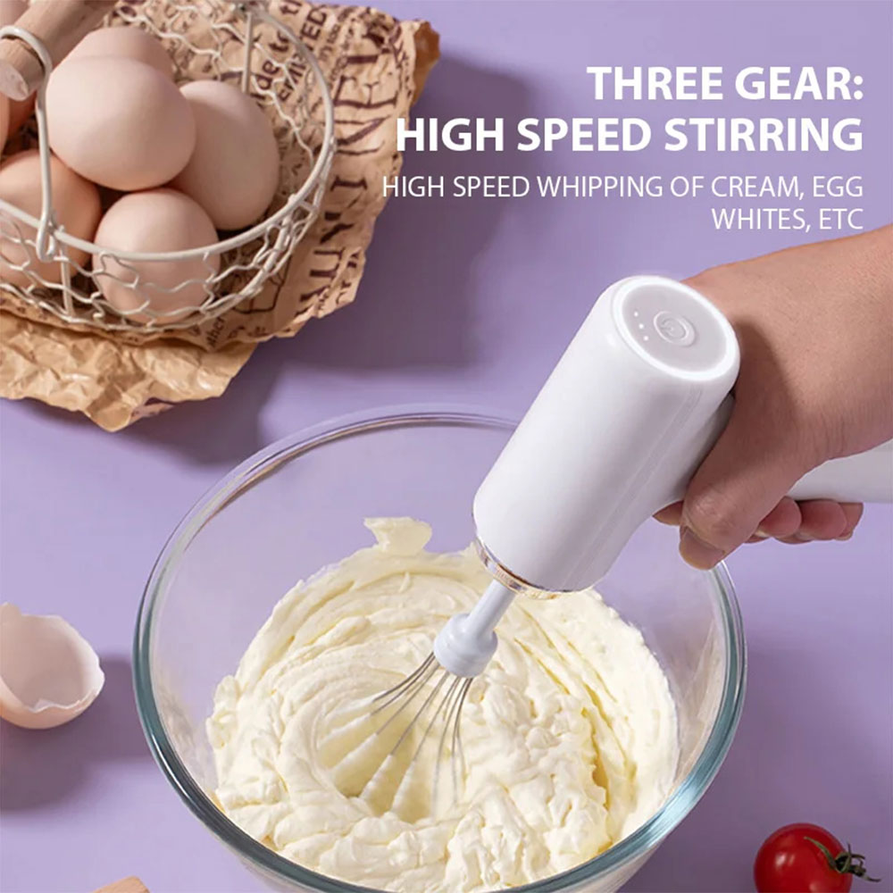 HAOY Mixer Elektrik 3 Kecepatan Hand Whisk Multi Function 13W 800mAh - HMF30 Gambar produk HAOY Mixer Elektrik 3 Kecepatan Hand Whisk Multi Function 13W 800mAh - HMF30 - 3