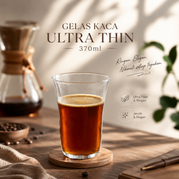 One Two Cups Gelas Kaca Aesthetic Kopi Teh Ultra Thin Glass 370ml - KM518