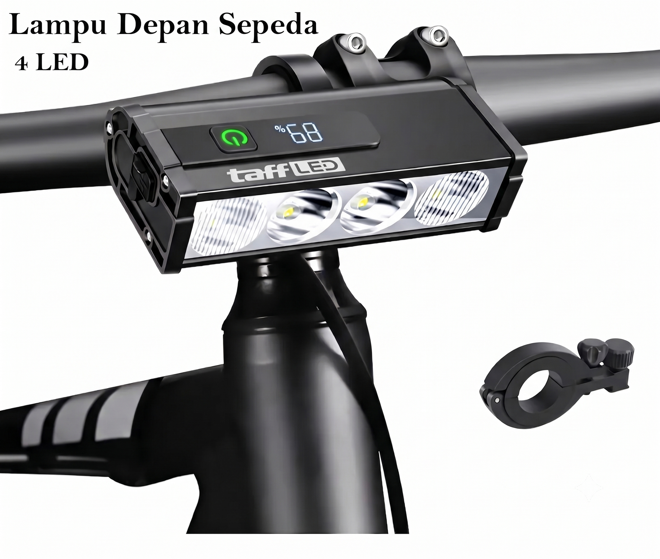 TaffLED Lampu Depan Sepeda LED Waterproof Rechargeable 3000 Lumens - LIG013 Gambar produk TaffLED Lampu Depan Sepeda LED Waterproof Rechargeable 3000 Lumens - LIG013 - 1