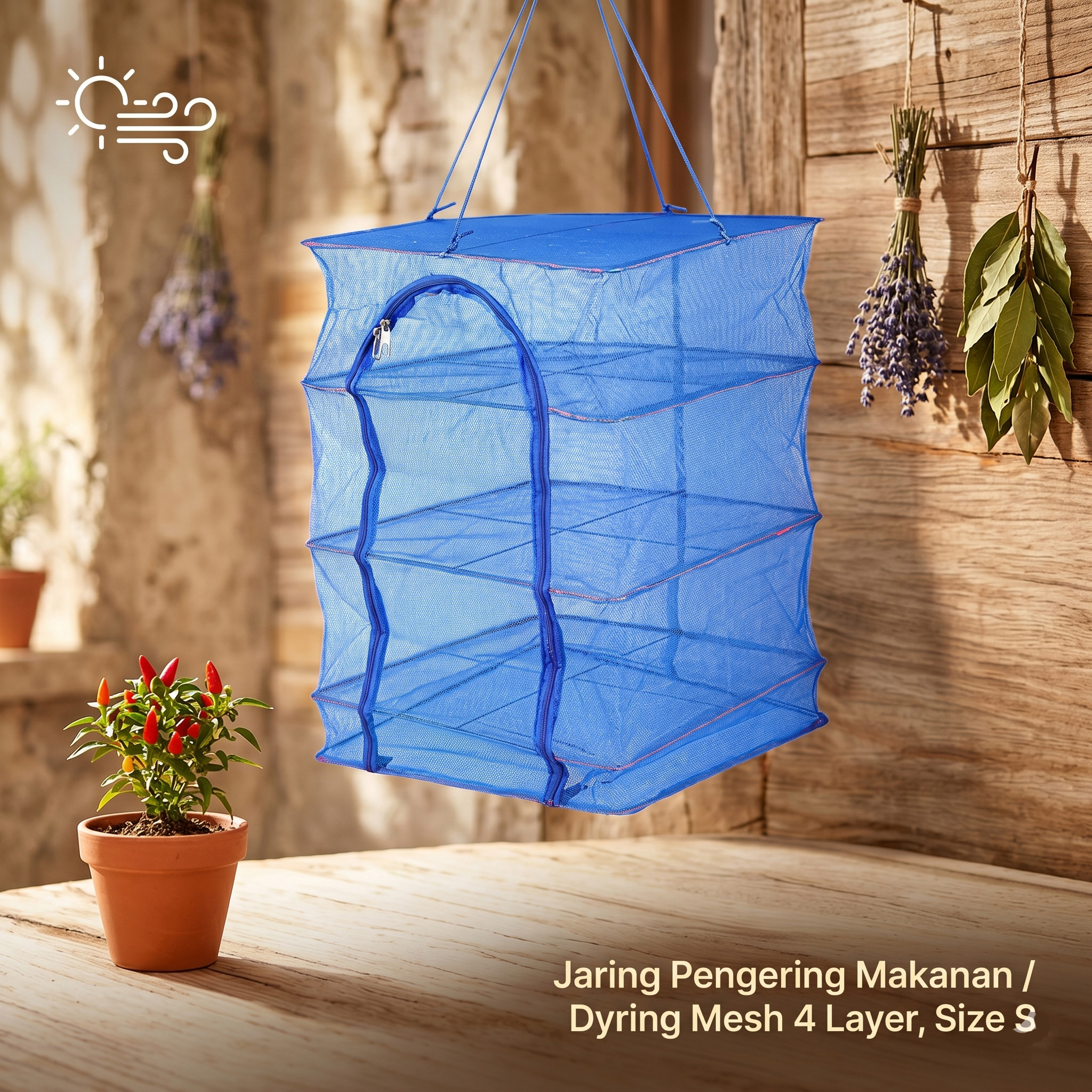 BearPaw Rak Pengering Jemur Makanan Dyring Mesh Net 4 Layer S - G58 Gambar produk BearPaw Rak Pengering Jemur Makanan Dyring Mesh Net 4 Layer S - G58 - Utama