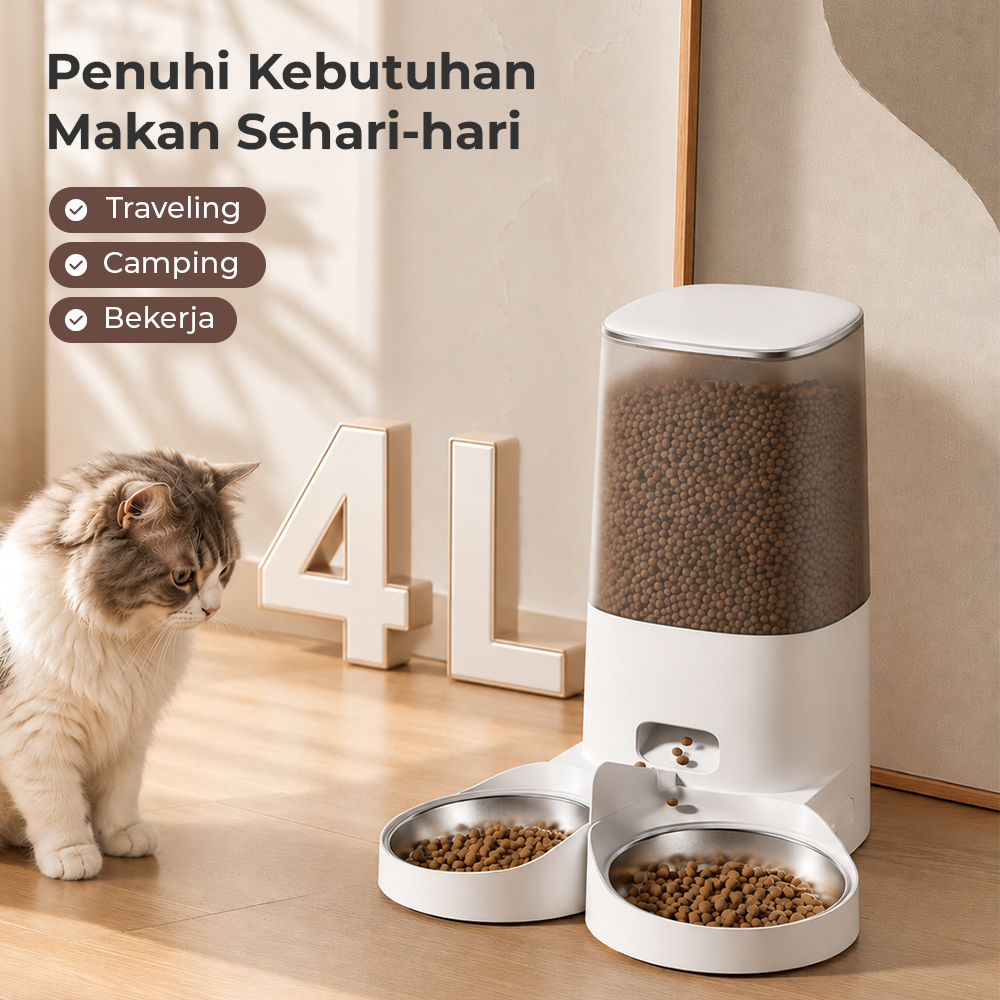 iPetmon Tuya Smart Tempat Makan Hewan Otomatis WIFI Food Dispenser 4L - PTM-101 Gambar produk iPetmon Tuya Smart Tempat Makan Hewan Otomatis WIFI Food Dispenser 4L - PTM-101 - 4