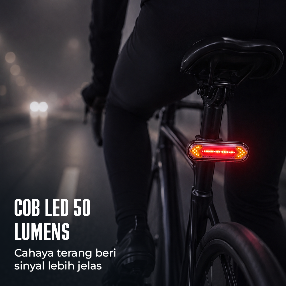 Machfally Lampu Belakang Sepeda LED Rechargeable Tail Light 50 Lumens - BK600 Gambar produk Machfally Lampu Belakang Sepeda LED Rechargeable Tail Light 50 Lumens - BK600 - 1