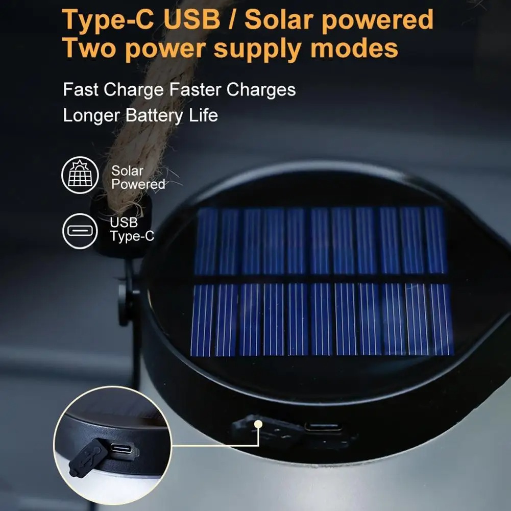 SANMON Lampu Taman Hias Lentera Gantung Solar Light Warm White 1500mAh - YMJ020 Gambar produk SANMON Lampu Taman Hias Lentera Gantung Solar Light Warm White 1500mAh - YMJ020 - 4