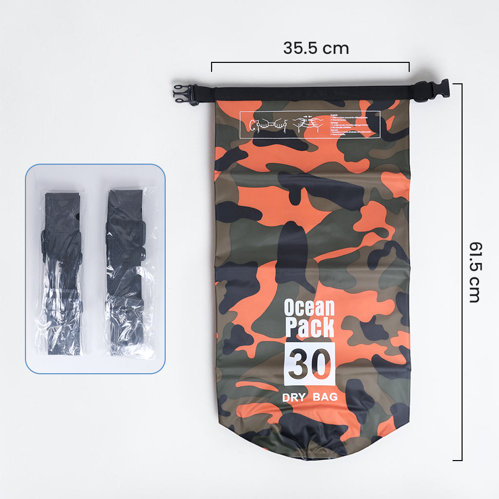 Ocean Pack Dry Bag Waterproof Backpack Strap Tas Tahan Air PVC Nilon 30L - XAZ9 Gambar produk Ocean Pack Dry Bag Waterproof Backpack Strap Tas Tahan Air PVC Nilon 30L - XAZ9 - 8
