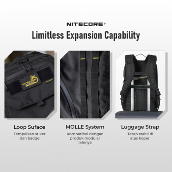 Gambar produk NITECORE Tas Ransel Laptop 15.6 Inch 500D Cordura MOLLE System 23L - BP23 PRO - 6