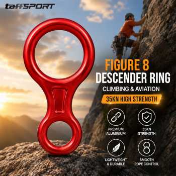 TaffSPORT Figure 8 Descender Ring Climbing Aviation Aluminium 35KN - CE35