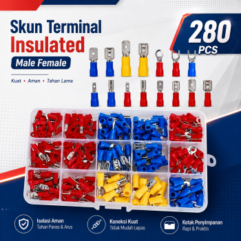 Taffware Skun Terminal Gepeng Insulated Connector Male Female 280 PCS - GB20