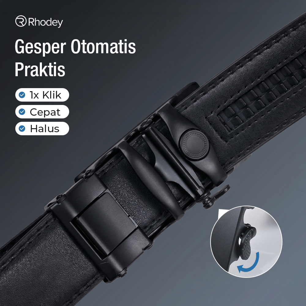 Rhodey Tali Ikat Pinggang Kulit PU Luxury dengan Automatic Buckle - GSPR Gambar produk Rhodey Tali Ikat Pinggang Kulit PU Luxury dengan Automatic Buckle - GSPR - 1