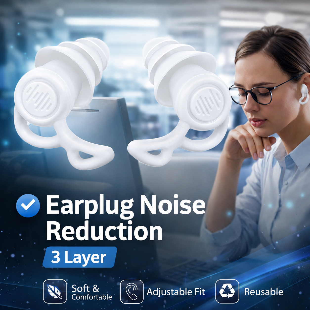 TaffSPORT Penutup Telinga Earplug Noise Reduction 3 Layer - VO70 Gambar produk TaffSPORT Penutup Telinga Earplug Noise Reduction 3 Layer - VO70 - Utama