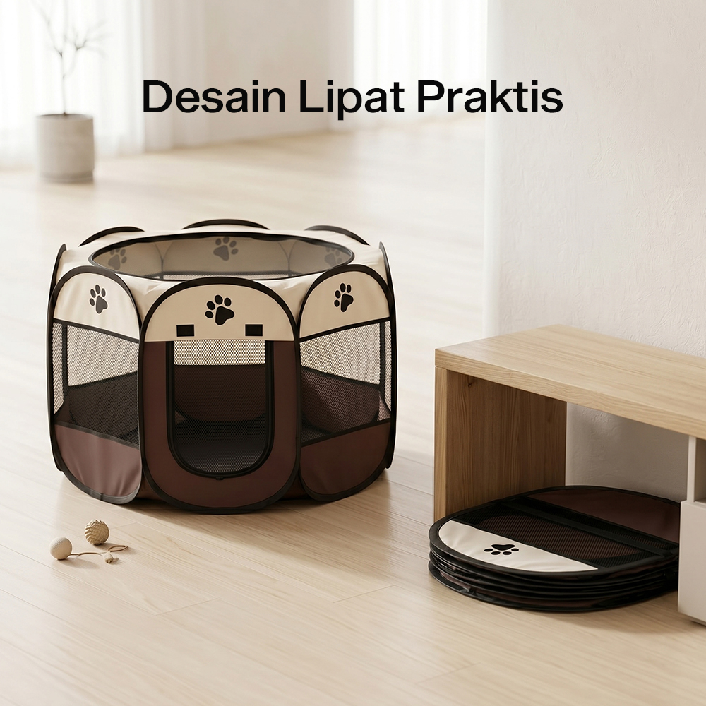 BRun Kandang Lipat Hewan Peliharaan Foldable Pet Cage Waterproof - WL00 Gambar produk BRun Kandang Lipat Hewan Peliharaan Foldable Pet Cage Waterproof - WL00 - 1