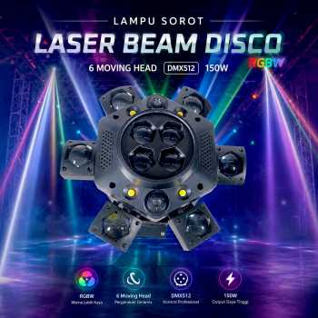 ALiEN Lampu Sorot LED Laser Beam Disco RGBW 6 Moving Head DMX512 150W - LHEDL-52